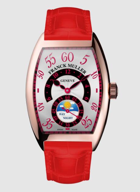 Best Franck Muller Cintree Curvex Double Retrograde Hour Day & Night 7880 HR JN S6 II Red leather Replica Watch